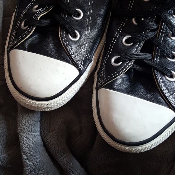 🖤Black Leather All Star Hi-Tops🖤 - Picture 5 of 5